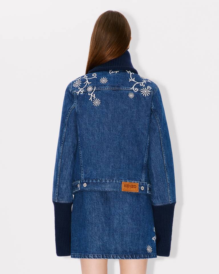 Kenzo Long-sleeved Denim Jacket In Blue