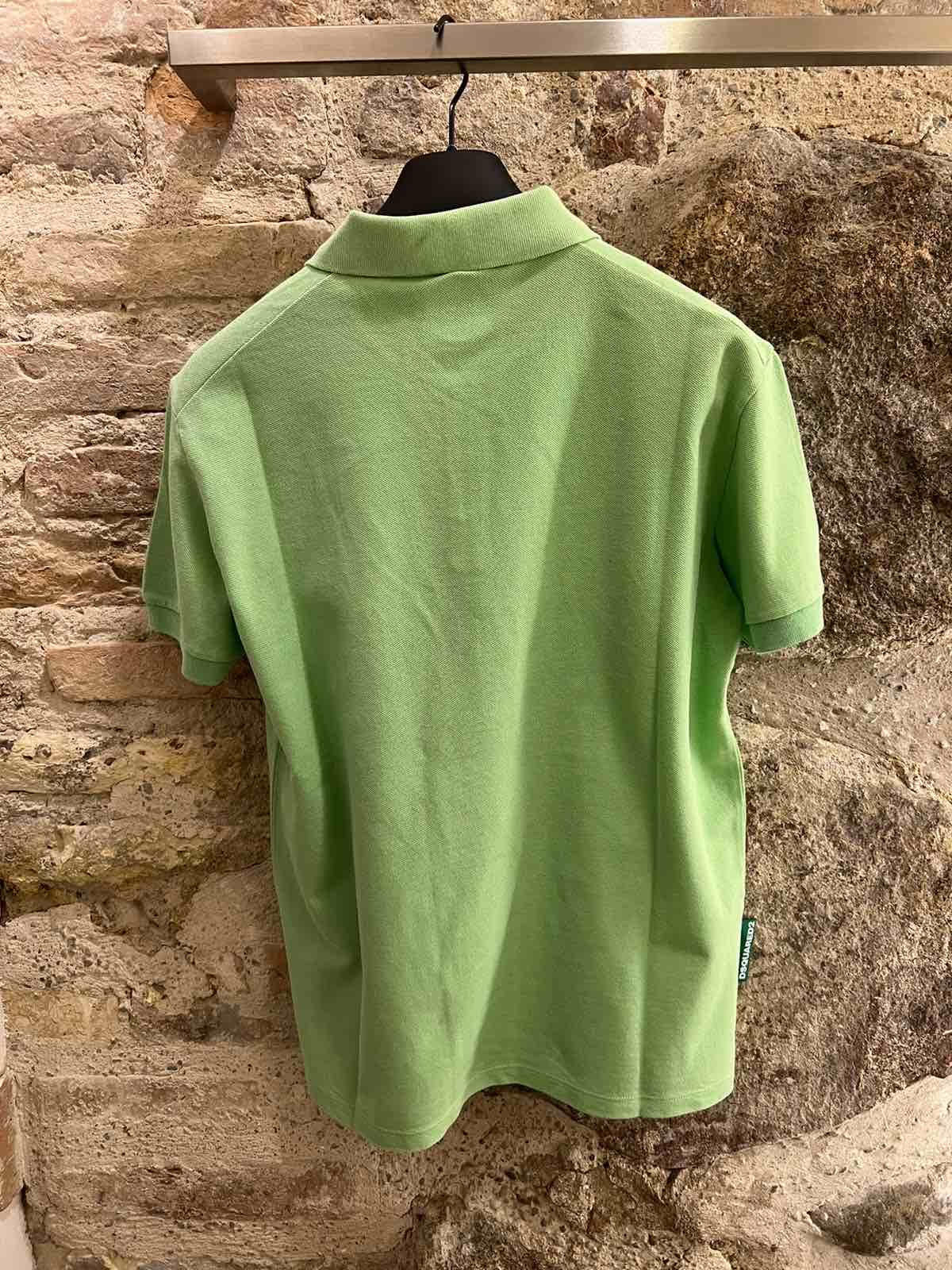 Dsquared2 Logo Printed Short Sleeved Polo Shirt In Green