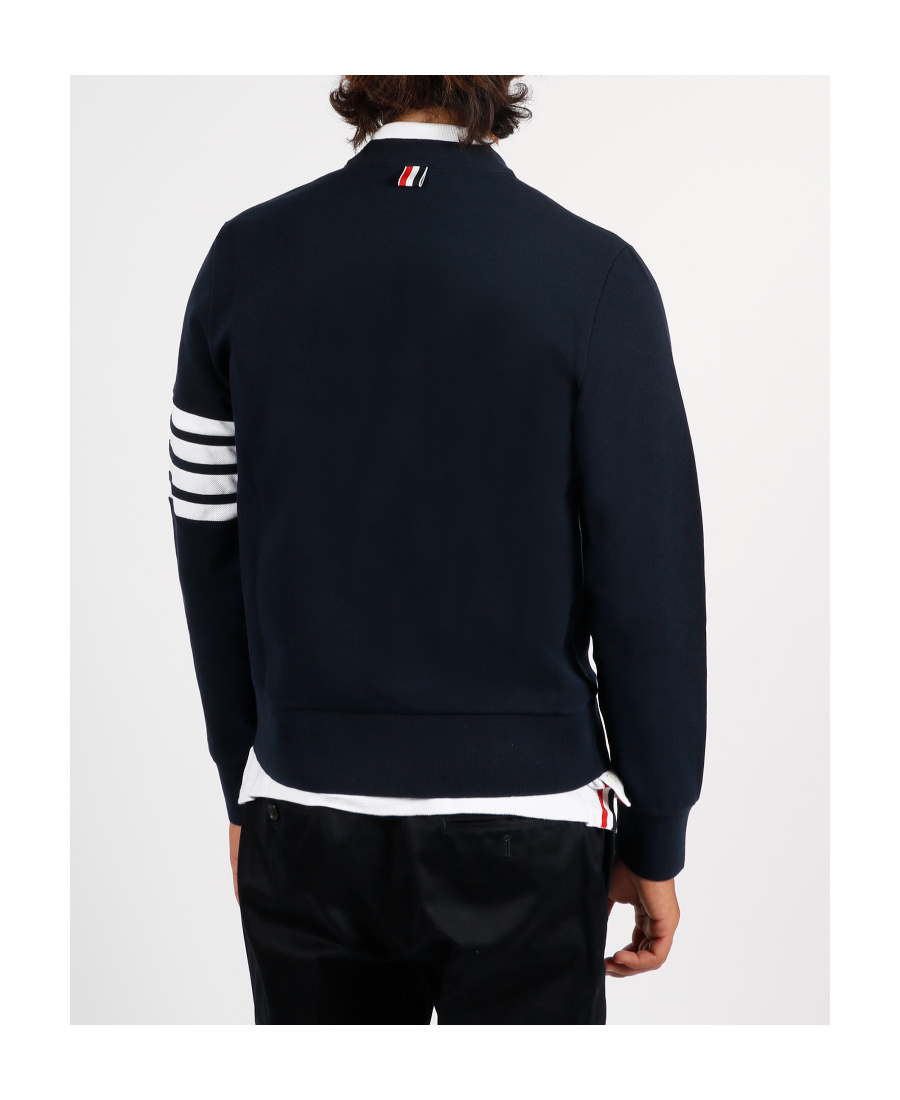 Shop Thom Browne 4-bar V-neck Cardigan In Black
