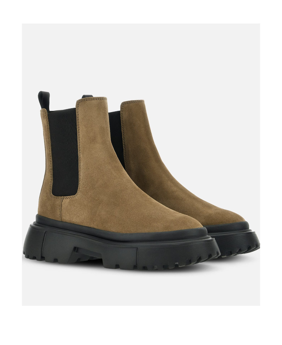 Hogan Chelsea Round-toe Boots In Brown