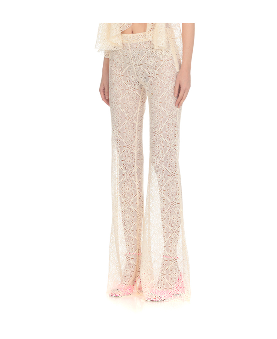 Dsquared2 Sheer-lace Flared Trousers In White