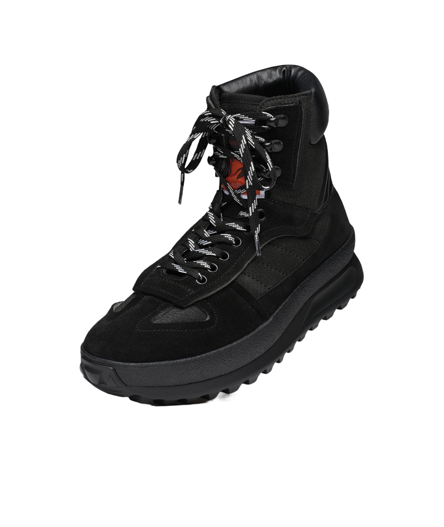 Maison Margiela Mm22 Leather Climber High-top Sneakers With Suede Trims In Black