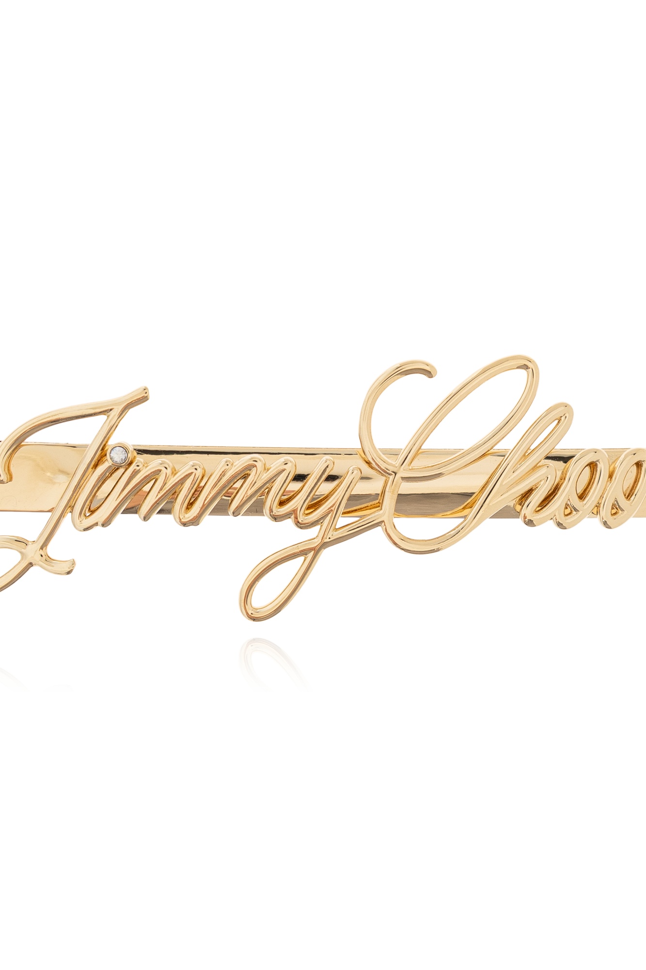 Jimmy Choo Logo Script Hair Clip In Yellow