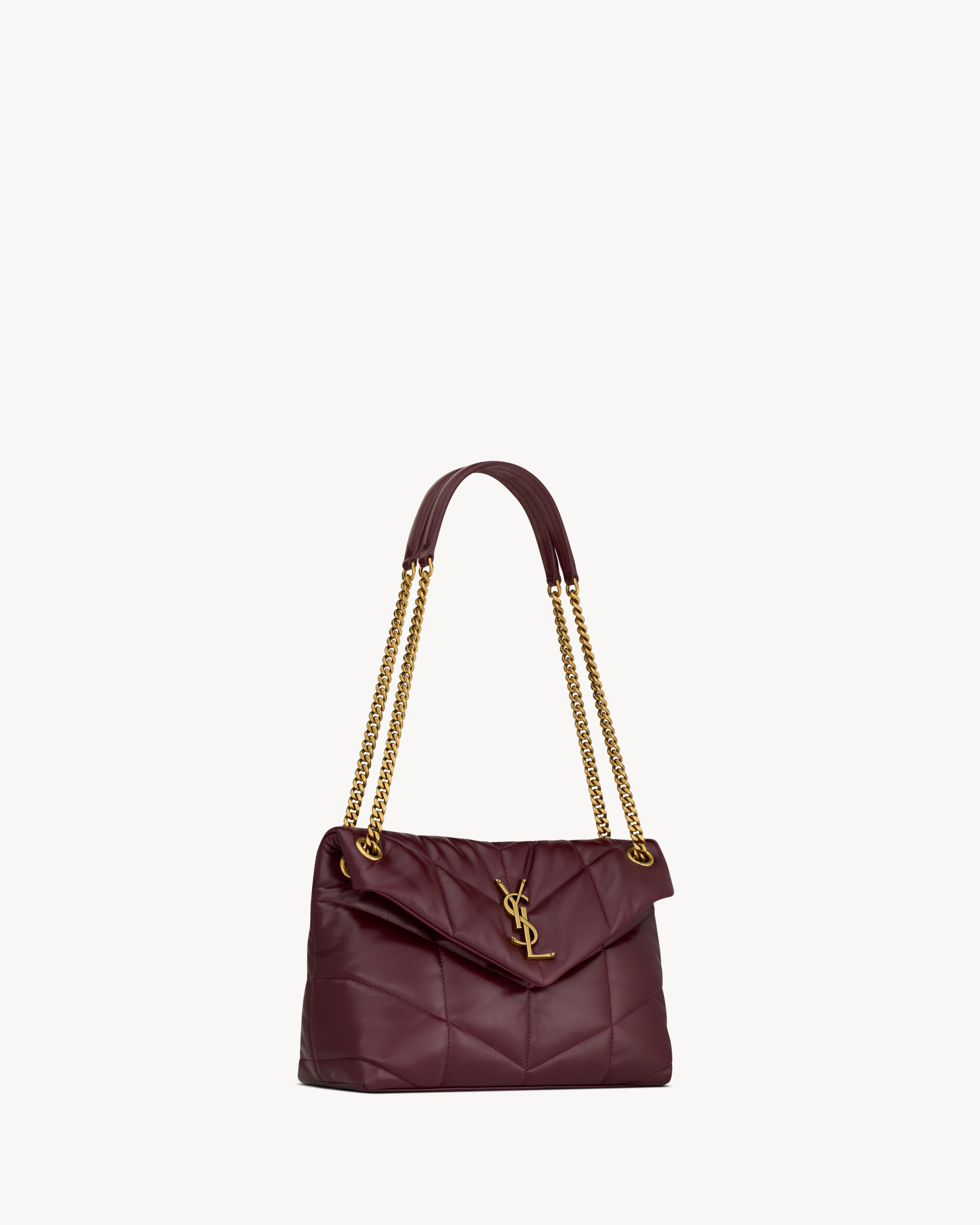 Saint Laurent Puffer Small Shoulder Bag In Purple