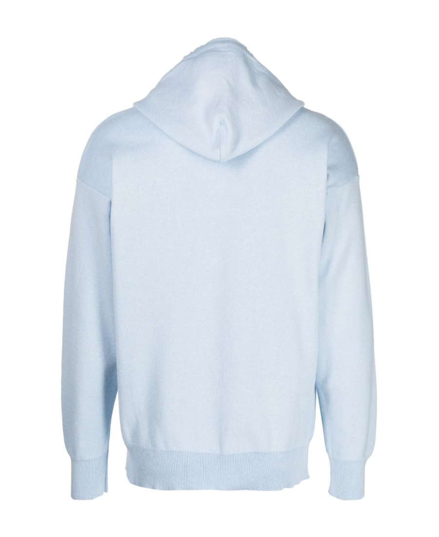 Family First Hooded Long-sleeved Sweater In Blue