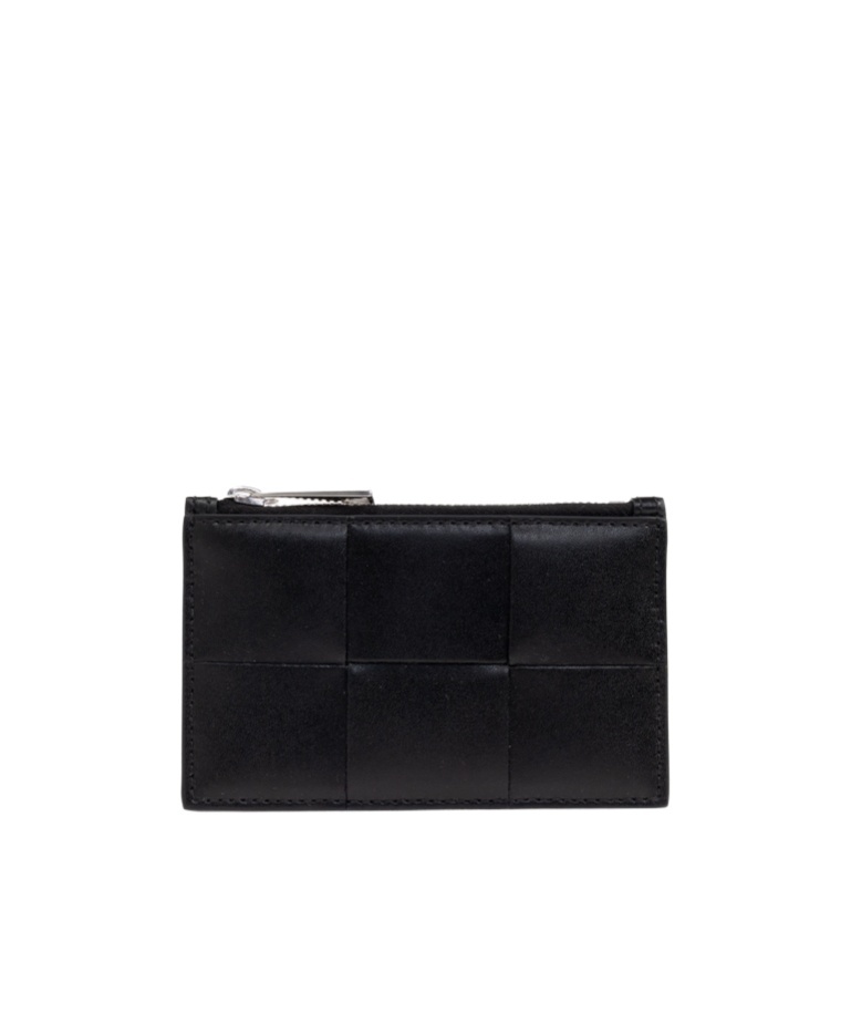 Bottega Veneta Woven Card Bag In Black