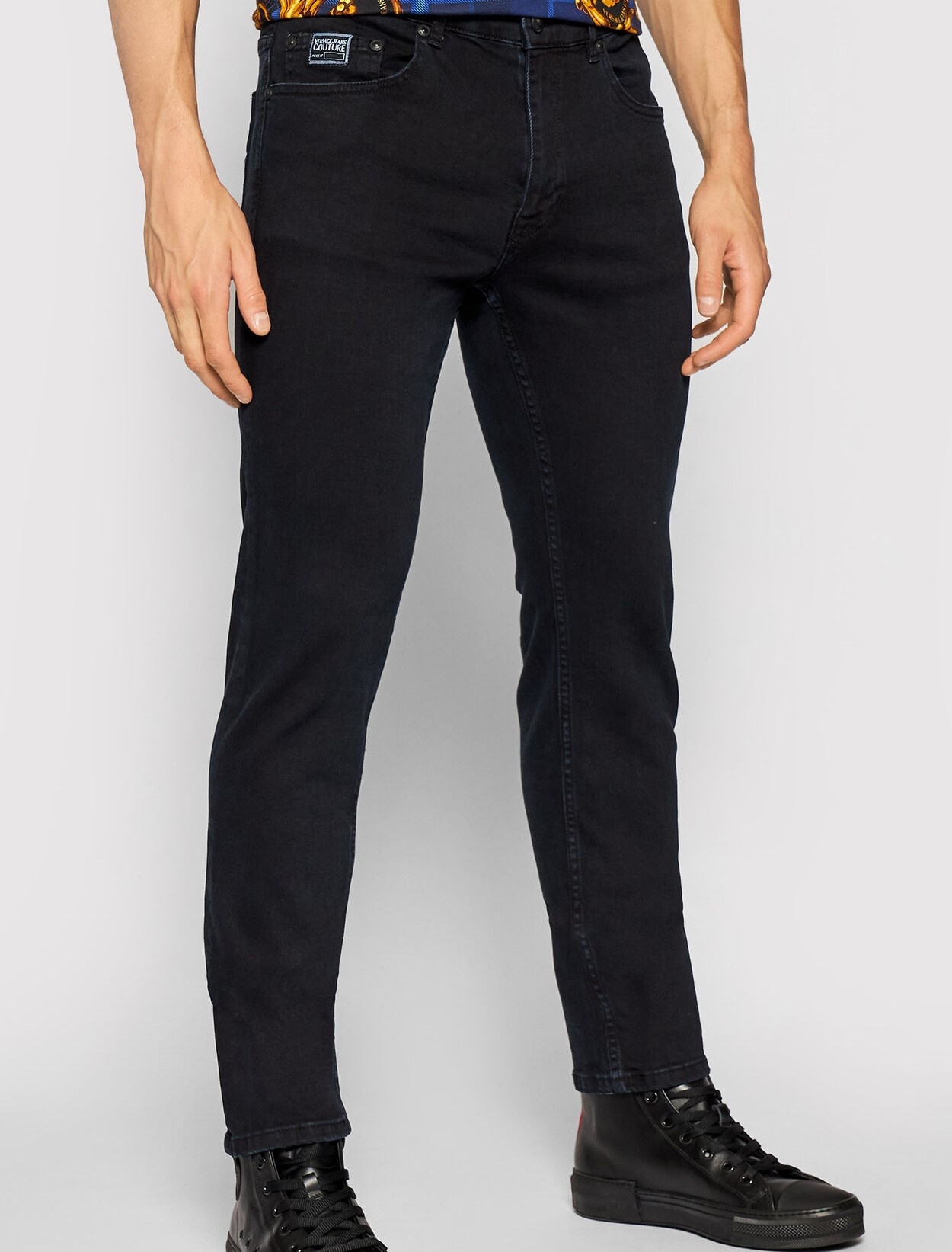 Versace Jeans Logo Jeans In Black