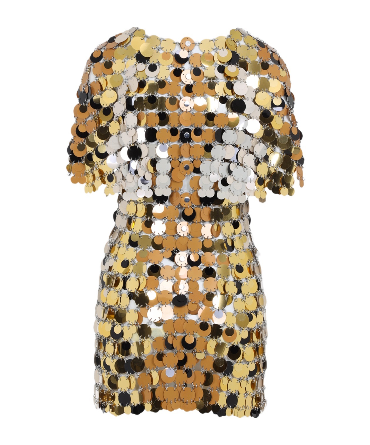 Rabanne Iconic Sparkle Discs Mini Dress In Multicolor
