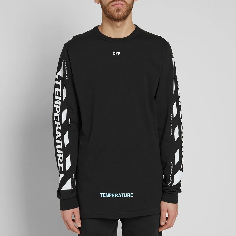 Off-white Striped Long-sleeved T-shirt In Black