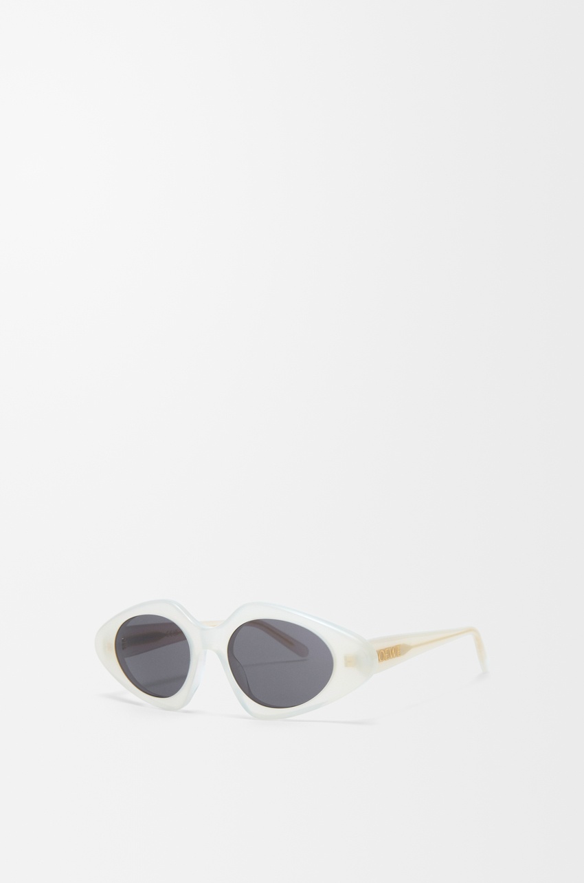 Loewe Triangle Slim Sunglasses In White