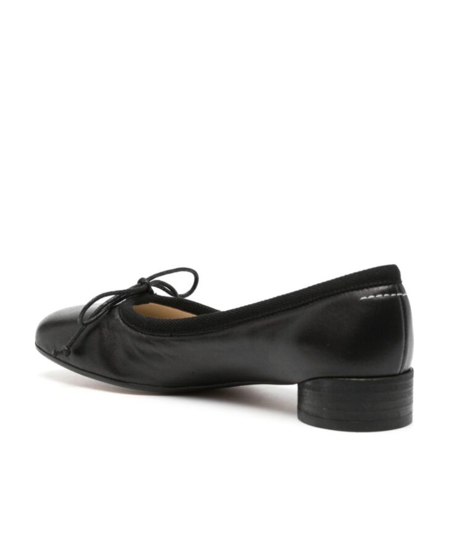 Shop Mm6 Maison Margiela Anatomic Leather Ballerina Shoes In Black