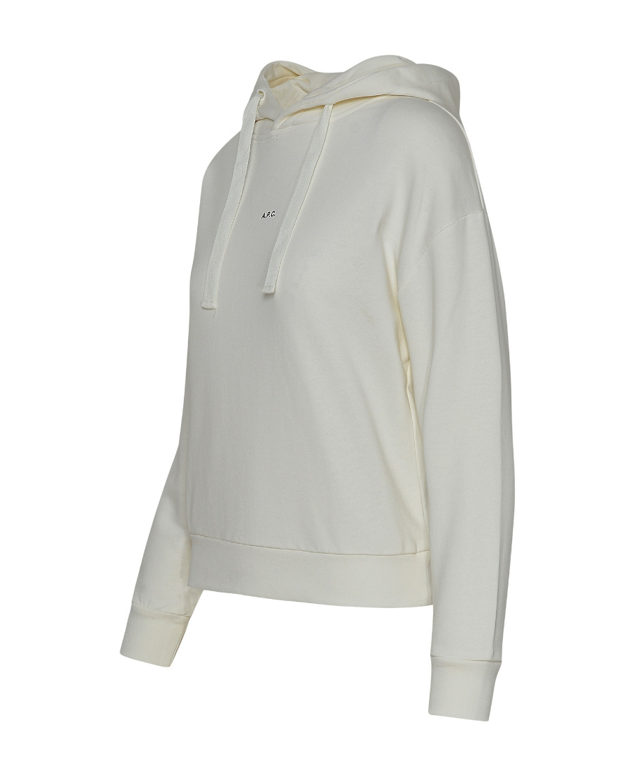 Apc Logo-print Cotton Hoodie In Gray