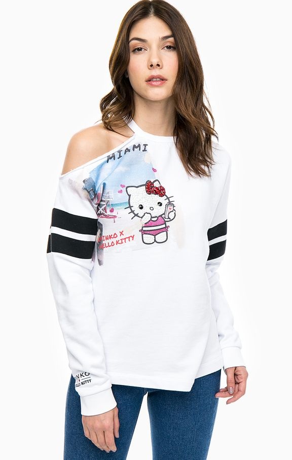 Pinko X Hello Kitty Long-sleeved T-shirt In White