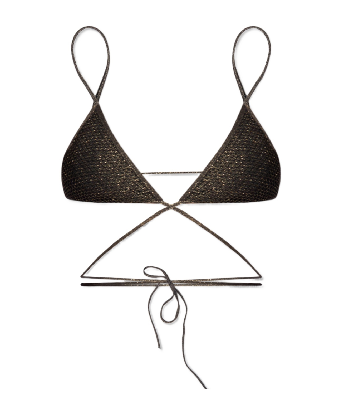 Shop Palm Angels Spaghetti Strap Criss-cross Bikini Top In Black