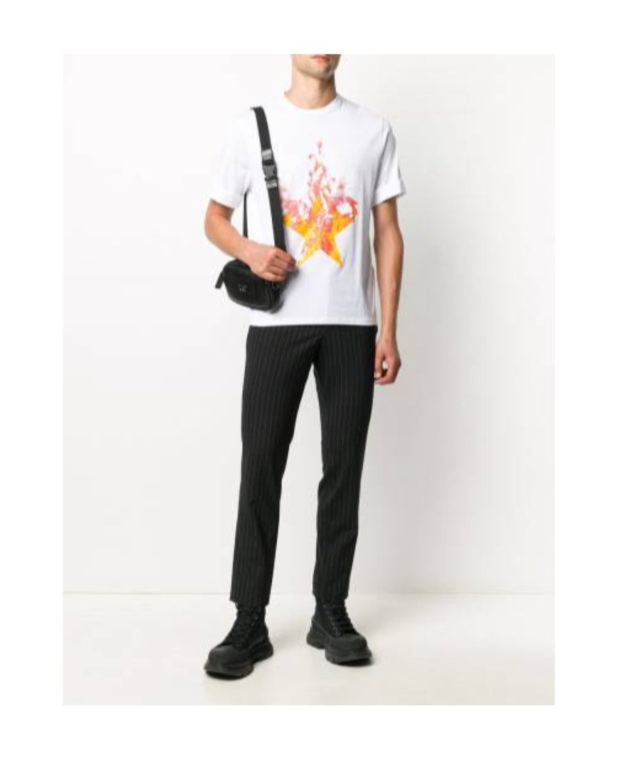 Neil Barrett Short-sleeved T-shirt With Round Neck In White