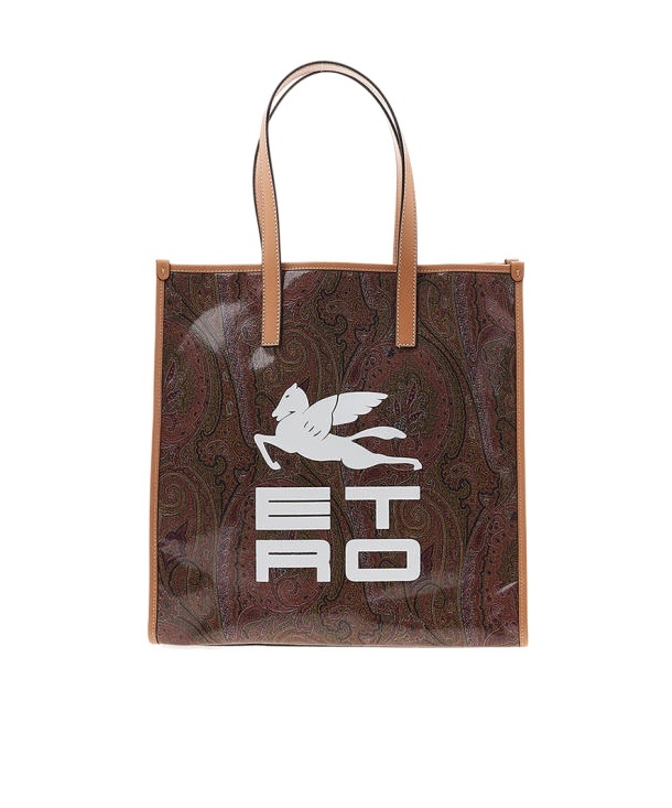 Etro Logo-print Tote Bag In Multicolor