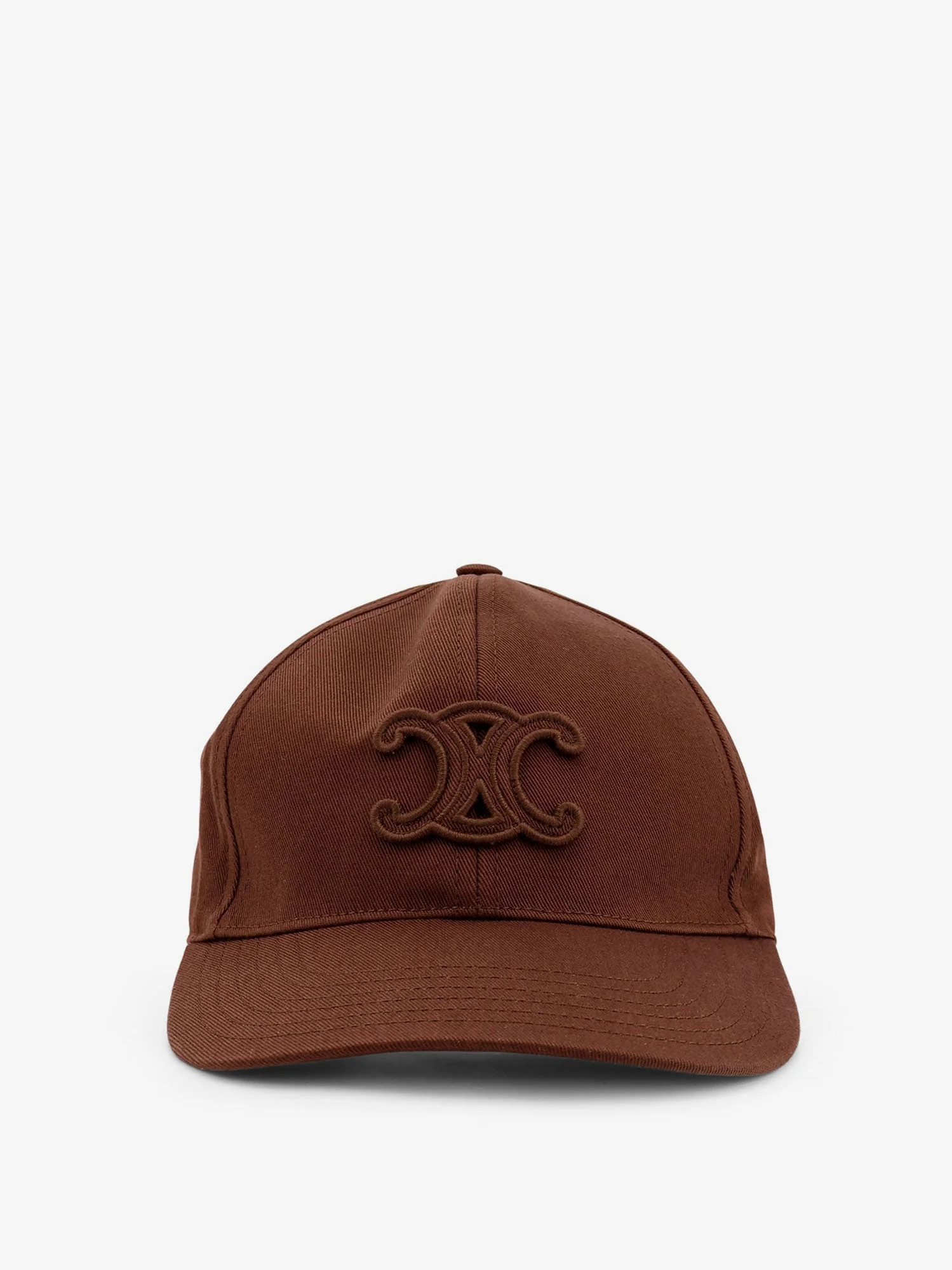 Celine Women Cotton Baseball Hat In Brown