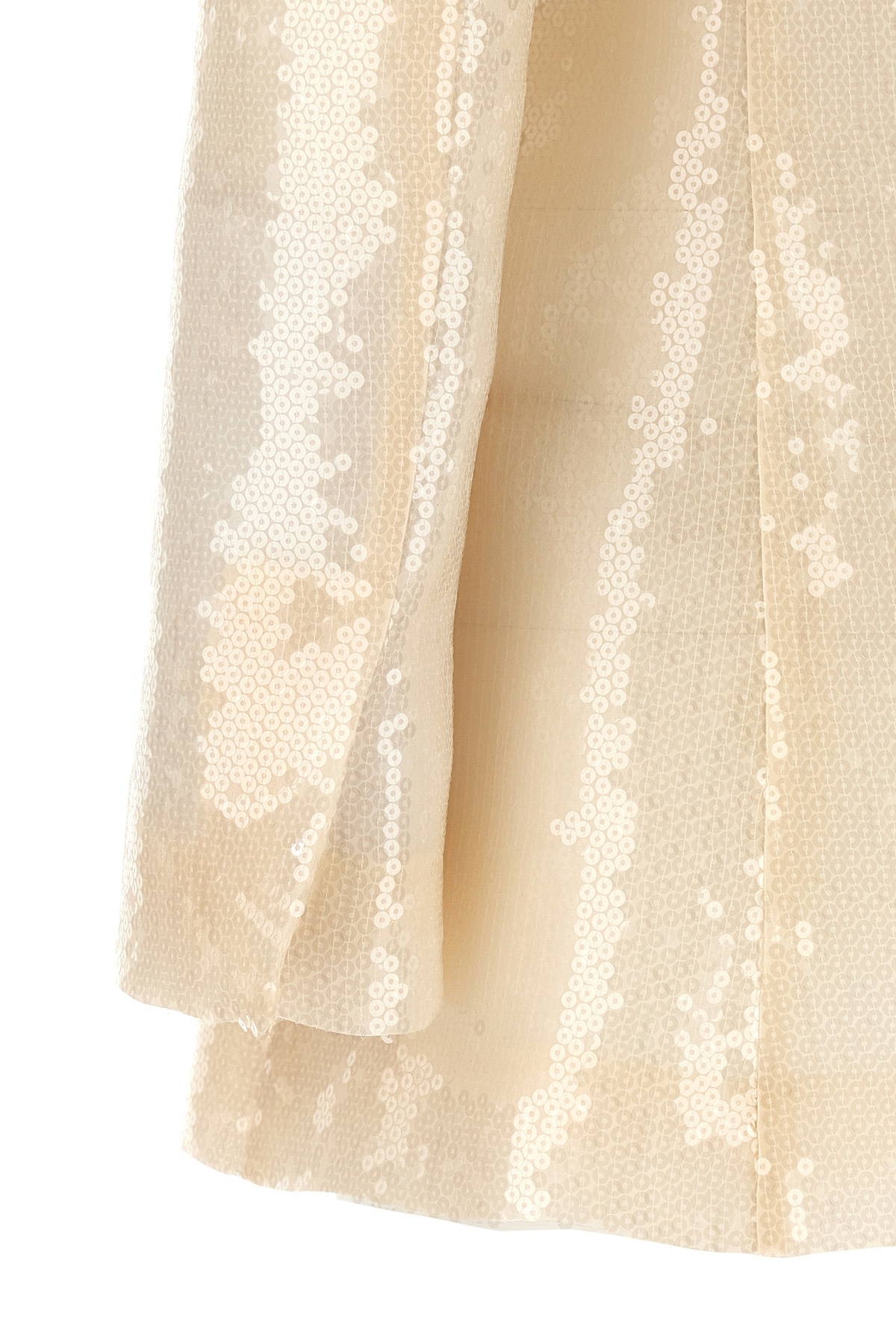 Alberta Ferretti Sequin Embellished Single-breasted Blazer In Nude
