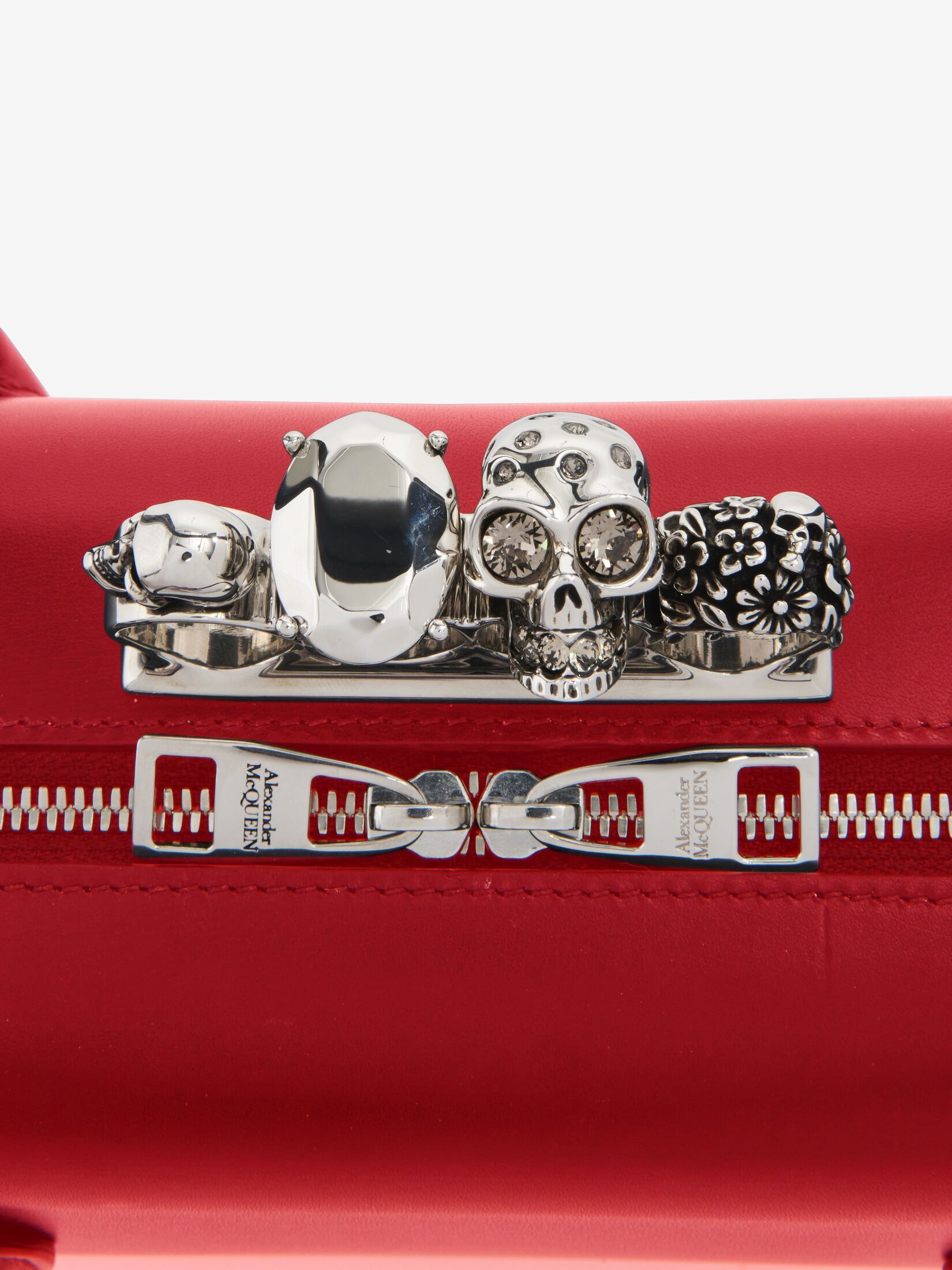 Alexander Mcqueen The Reverse Leather Clutch In Red