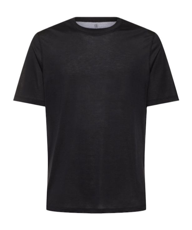 Brunello Cucinelli Men Black Jersey Faux Layering T-shirt