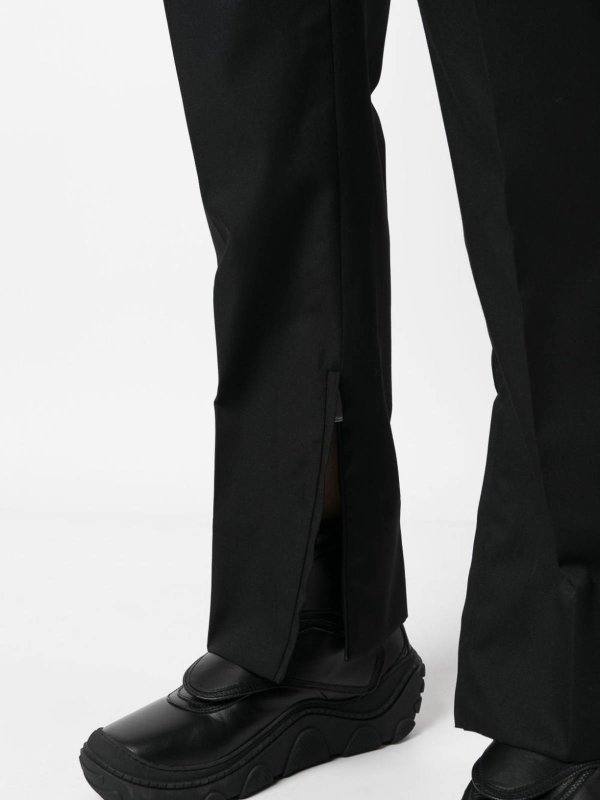 Off-white High-waisted Straight-leg Cropped Trousers In Black