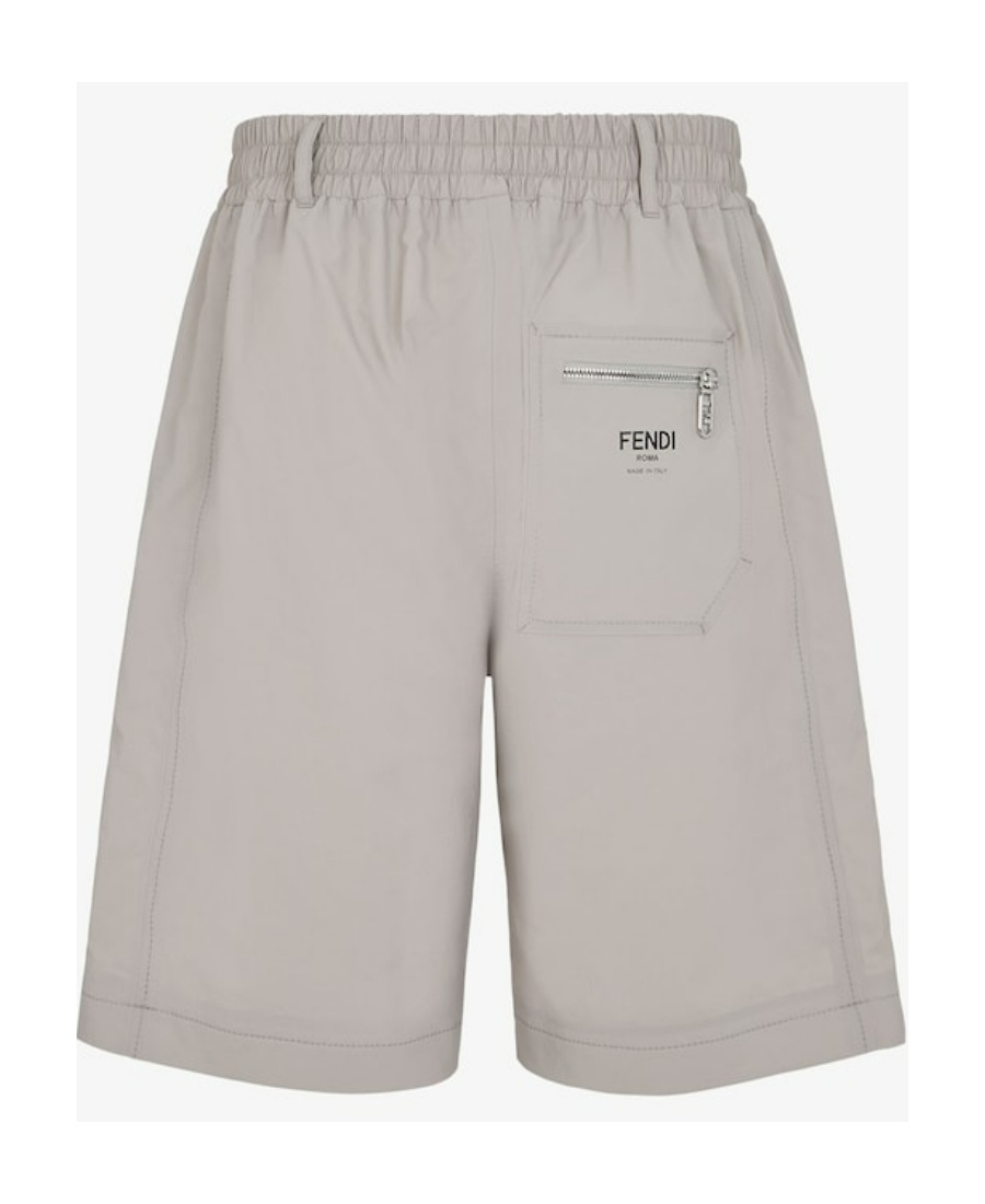 Fendi Zip-pockets Bermuda Shorts In Gray