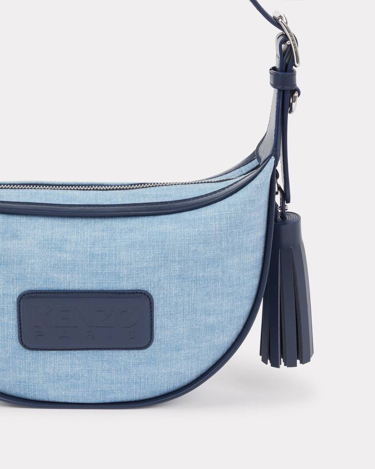 Kenzo 18 Denim Shoulder Bag In Blue