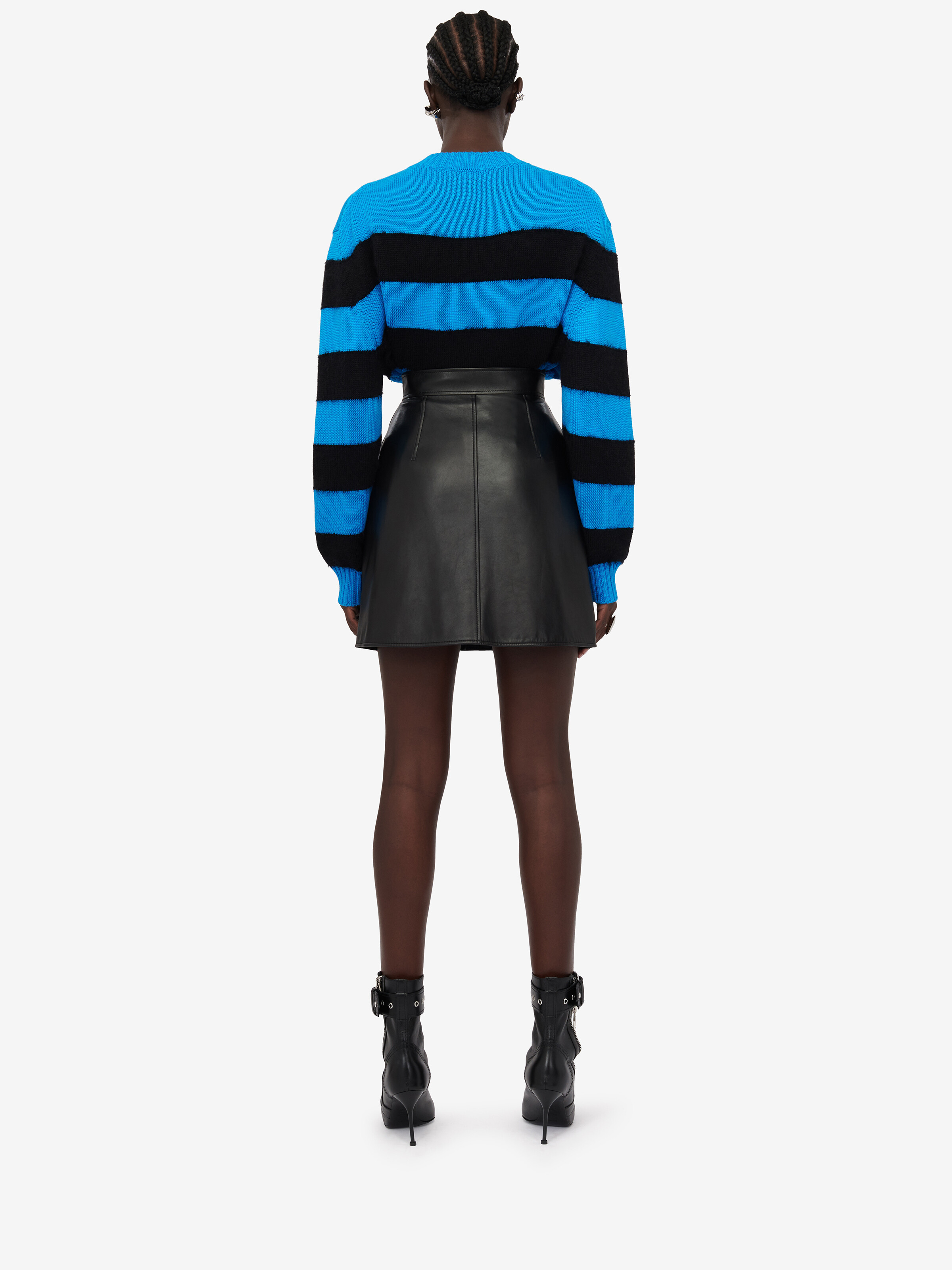 Alexander Mcqueen Multicolor Embroidered Cotton Blend Sweater In Blue