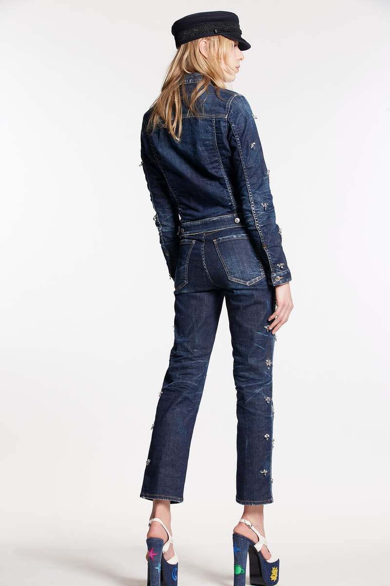 Dsquared2 Crystal Flies High-rise Jeans In Blue