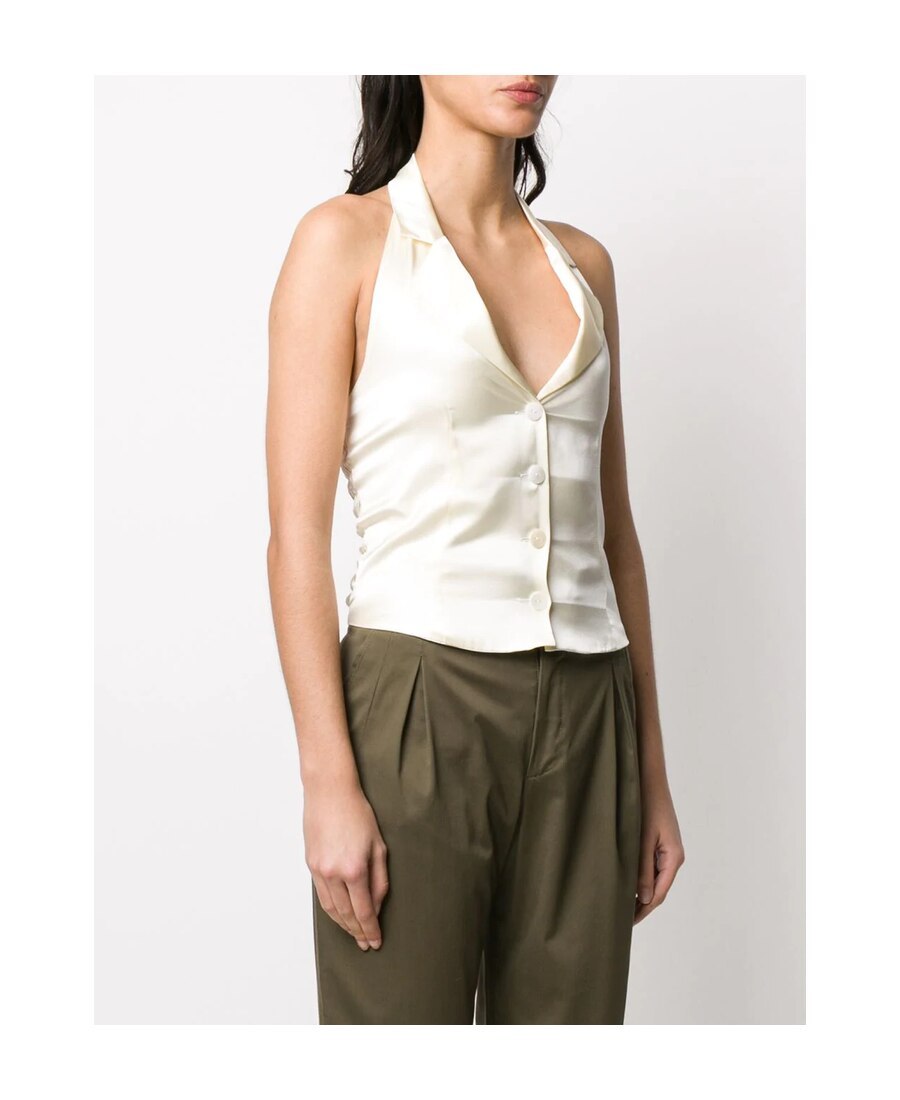 L'AUTRE CHOSE SATIN HALTERNECK BLOUSE 