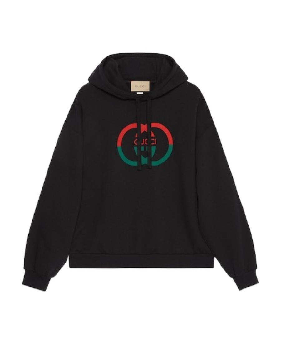 Gucci Interlocking G Hooded Sweatshirt In Black