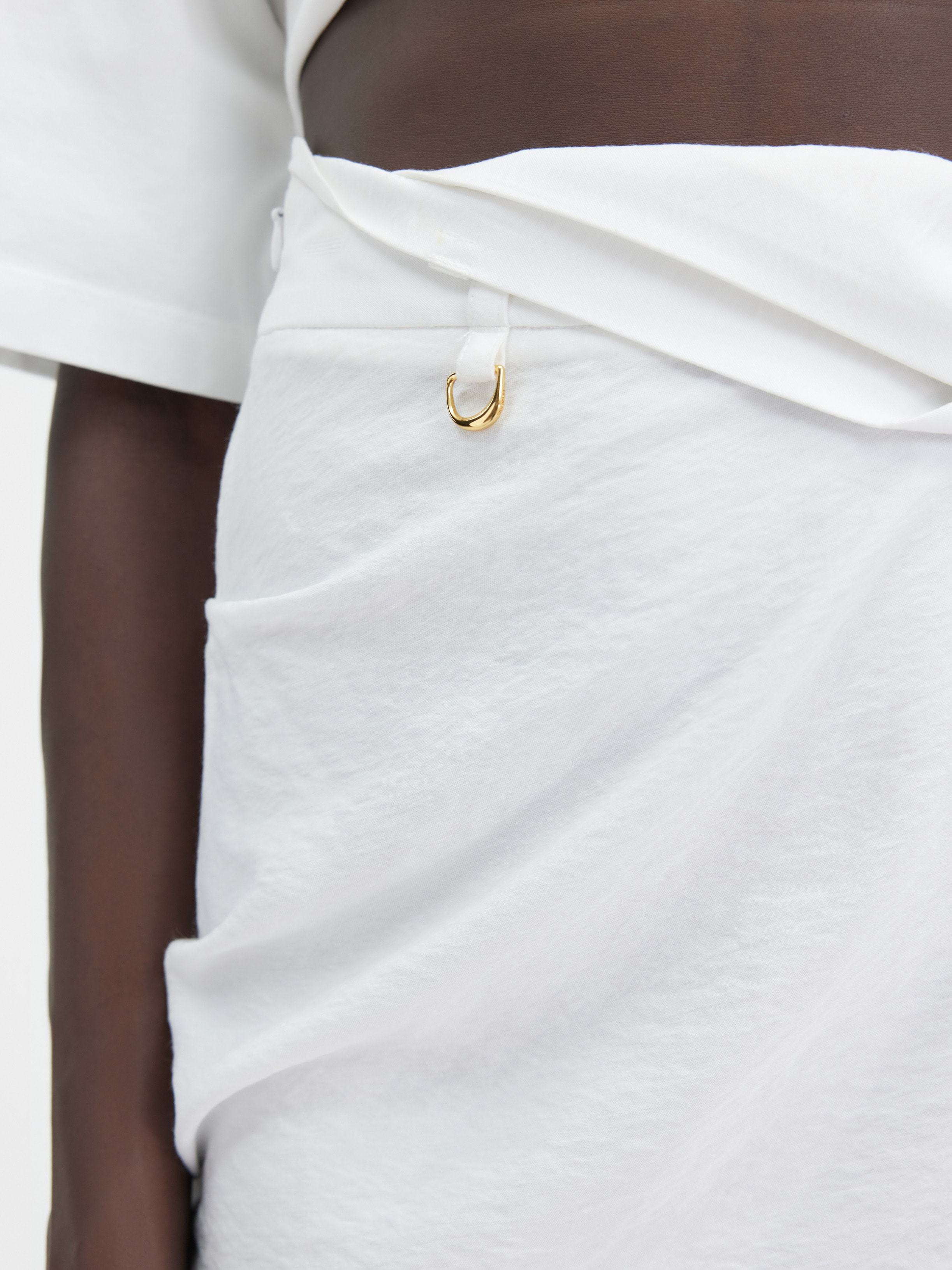 Jacquemus La Mini Jupe Saudade Draped Miniskirt In White