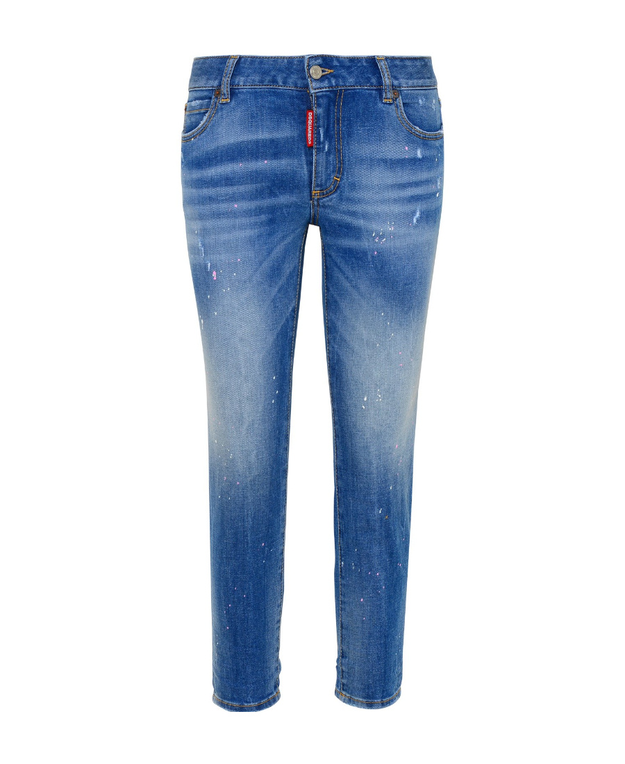 DSQUARED2 STONEWASHED CROP-LEG JEANS