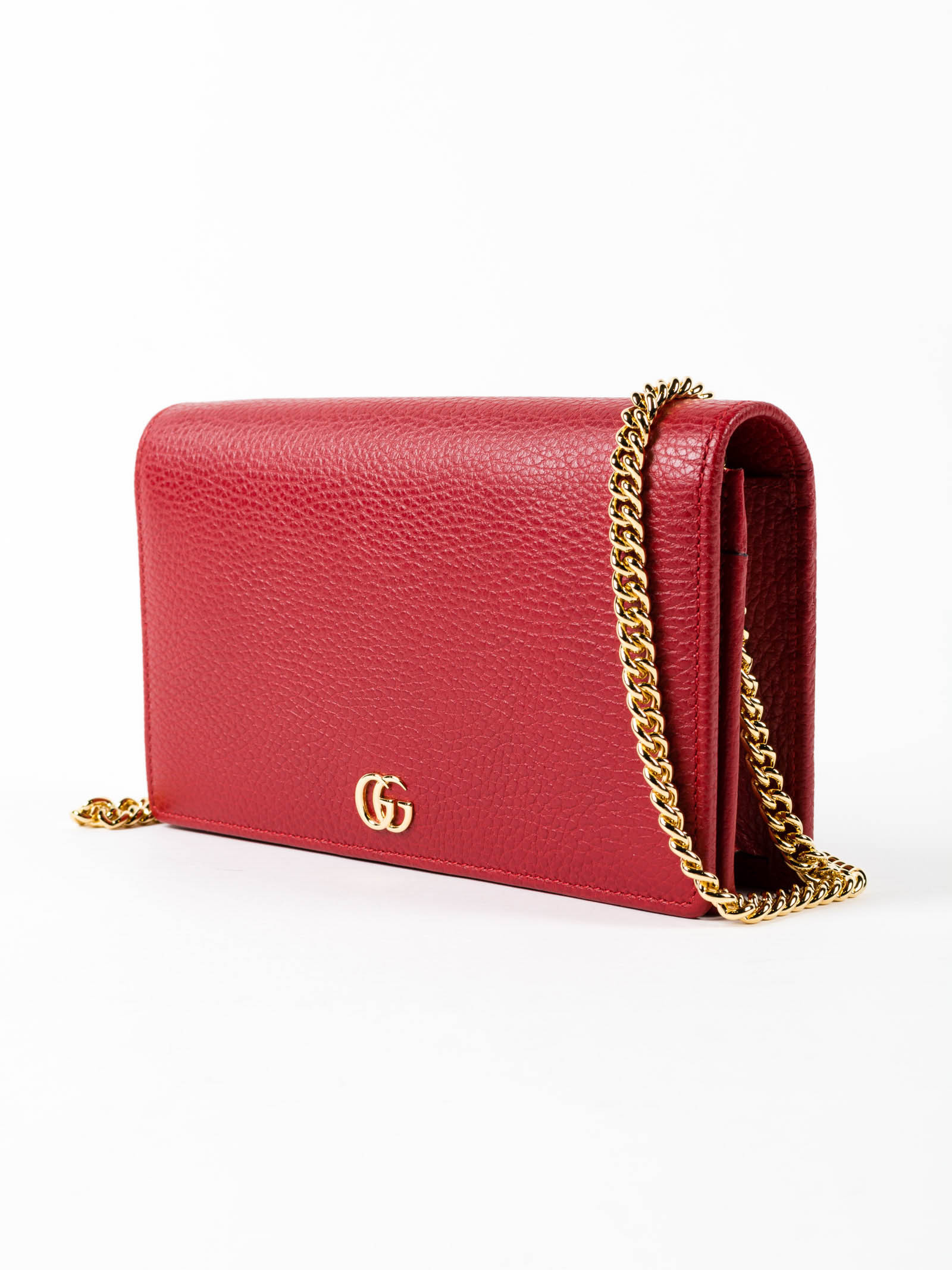 Gucci Gg Marmont Mini Chain Bag In Red
