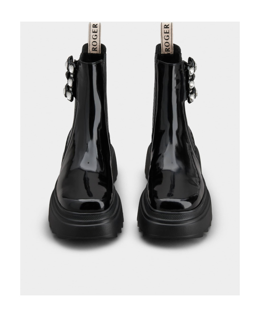 Roger Vivier Wallaviv Str Buckle Chelsea Bootie In Black