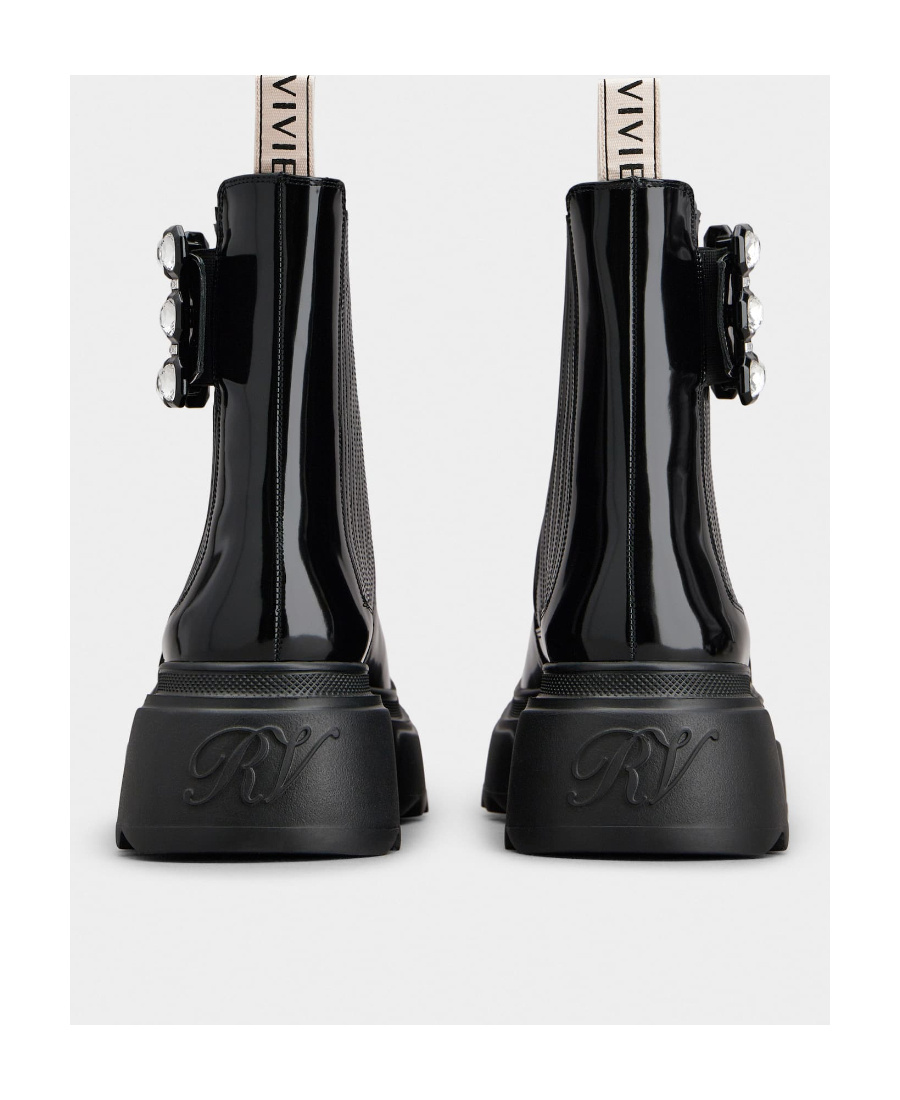 Roger Vivier Wallaviv Str Buckle Chelsea Bootie In Black