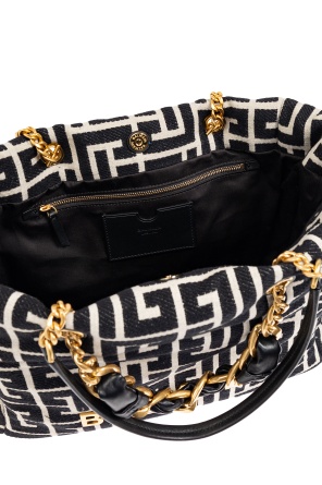 Balmain 1945 Soft Pb-monogrammed Jacquard Canvas Tote Bag