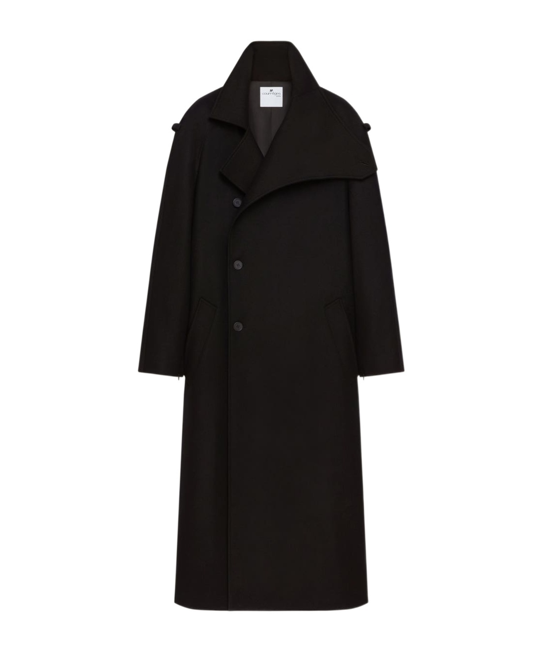 Courrèges Double-breasted Trench Coat In Black