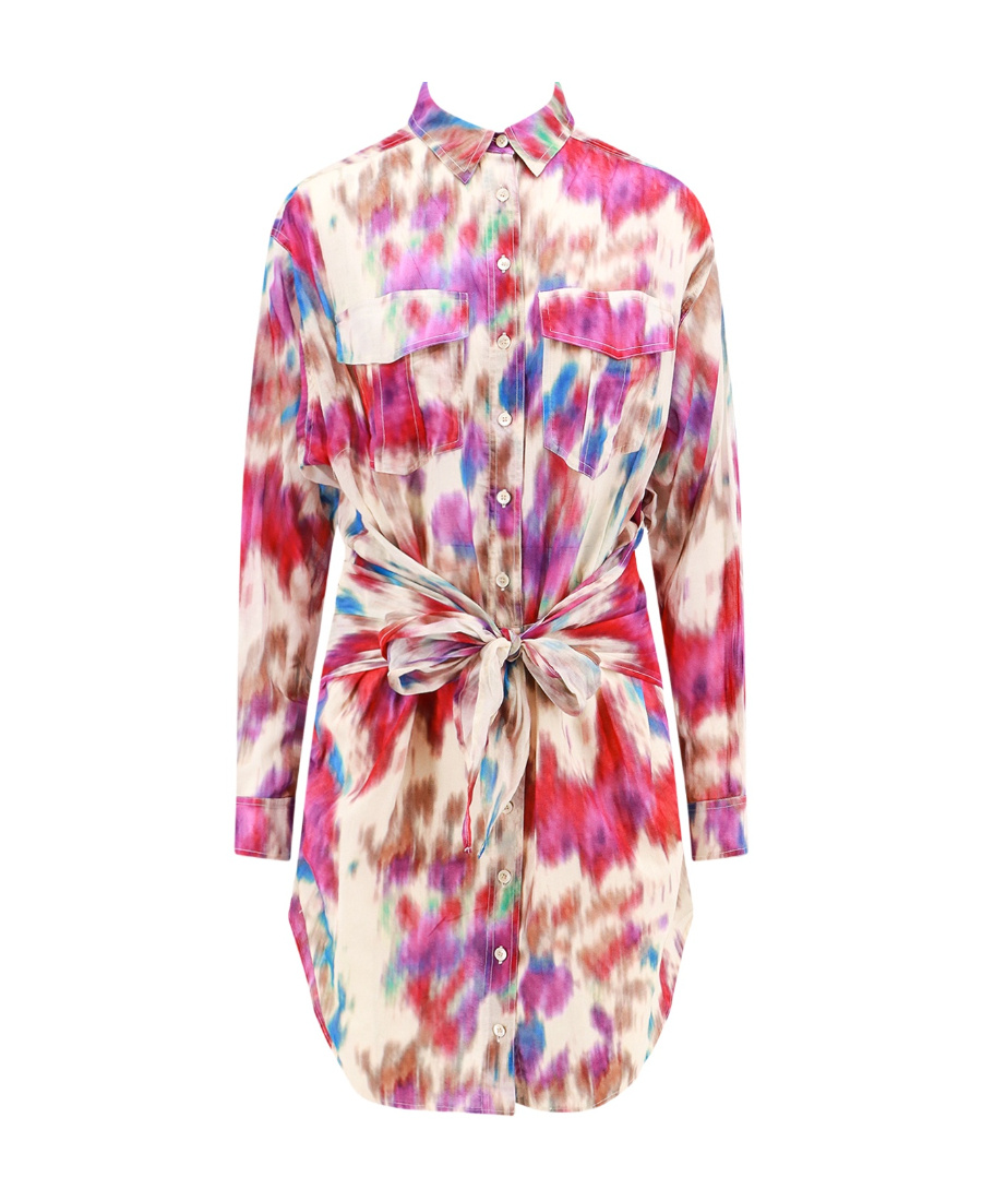 Isabel Marant Étoile Multicolor Cotton Shirt Nueva Dress In Pink