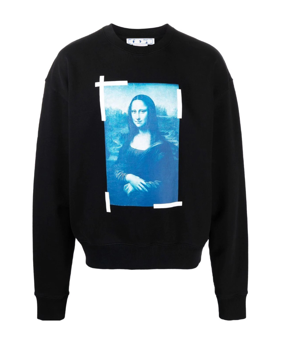 Off-white Monalisa Over Crew-neck Sweatshirt In Black