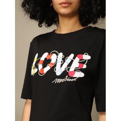 Moschino Printed T-shirt Dress In Black