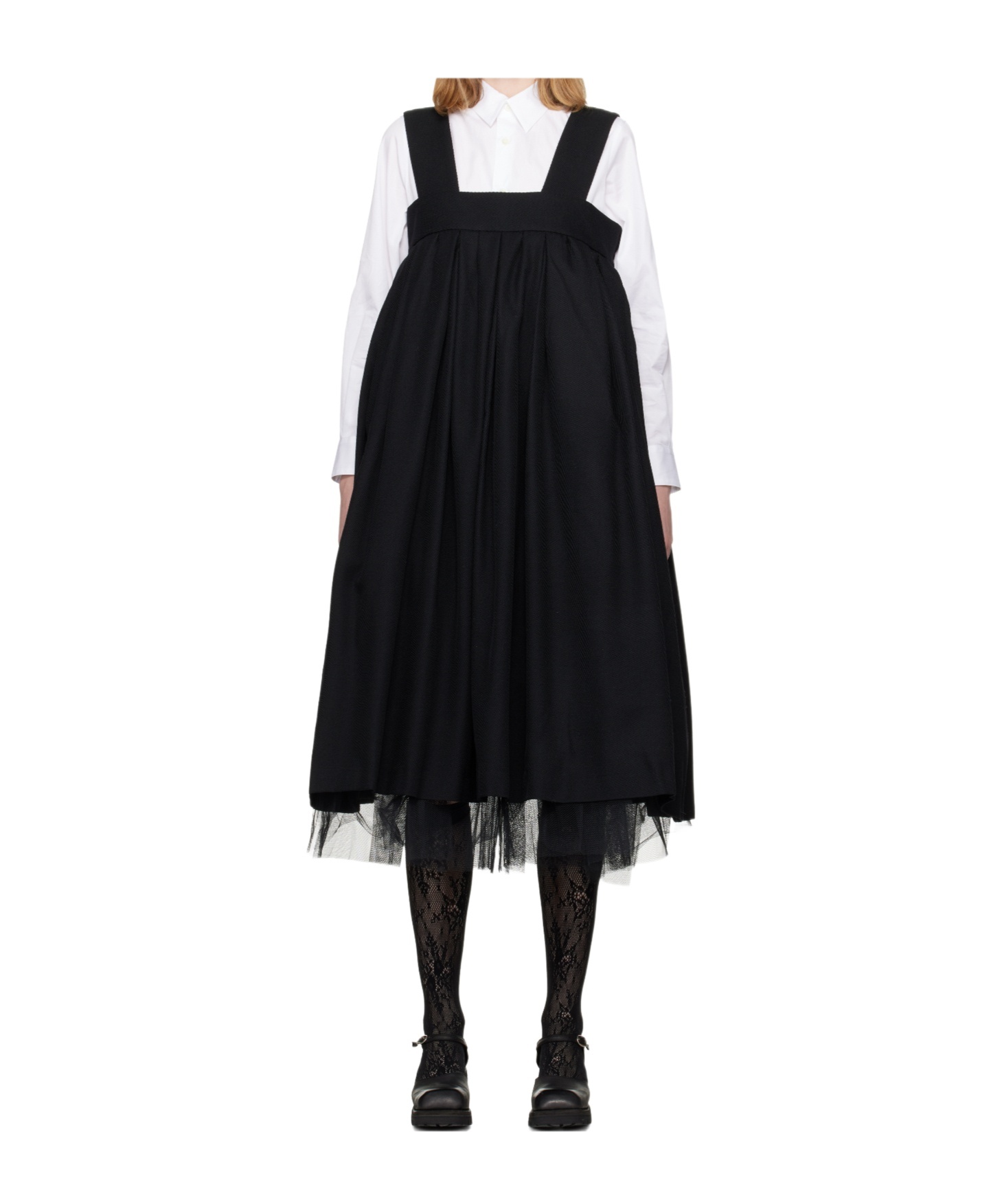 Comme Des Garçons Pleated Dress In Black