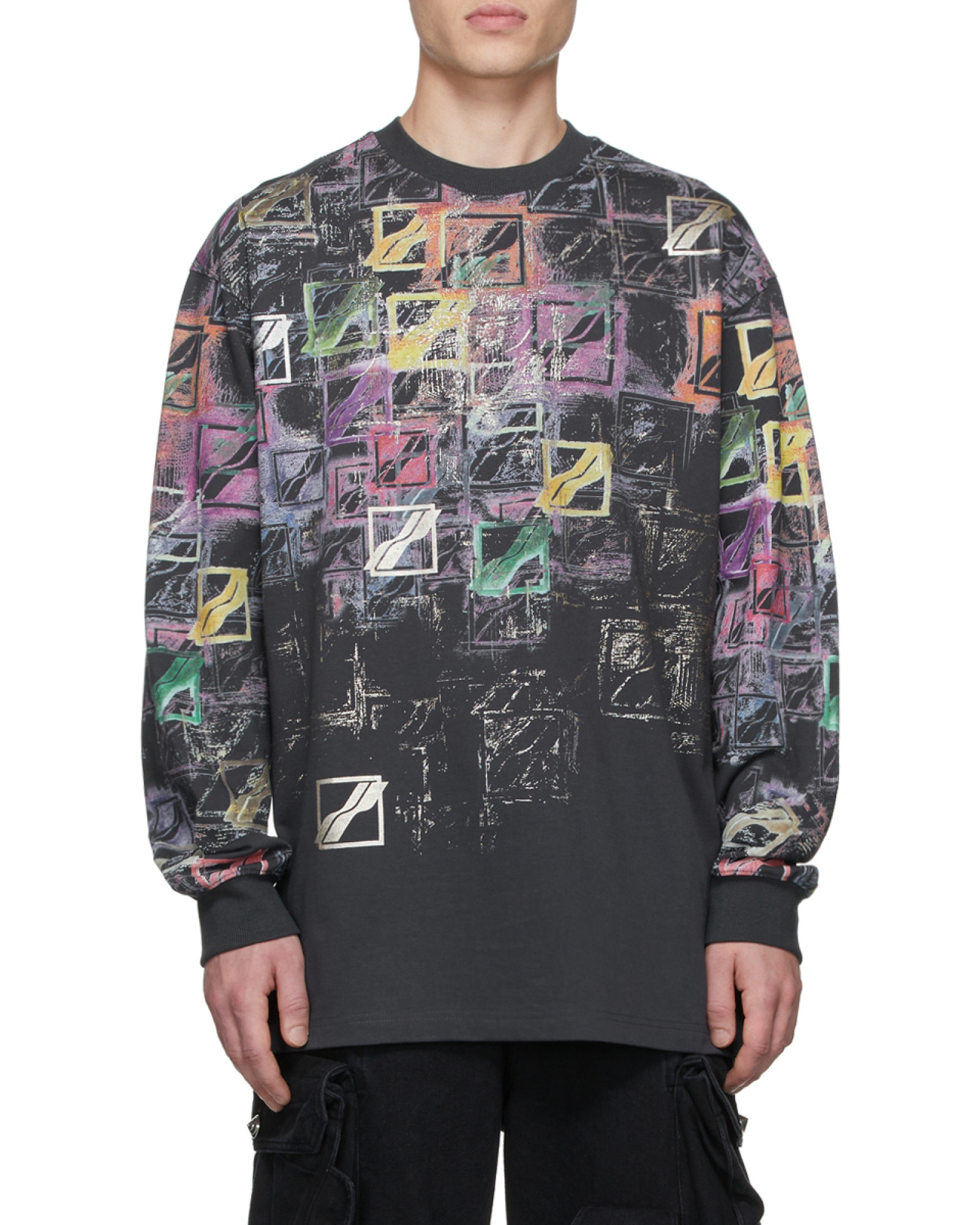 We11 Done Logo-print Cotton Sweatshirt In Multi