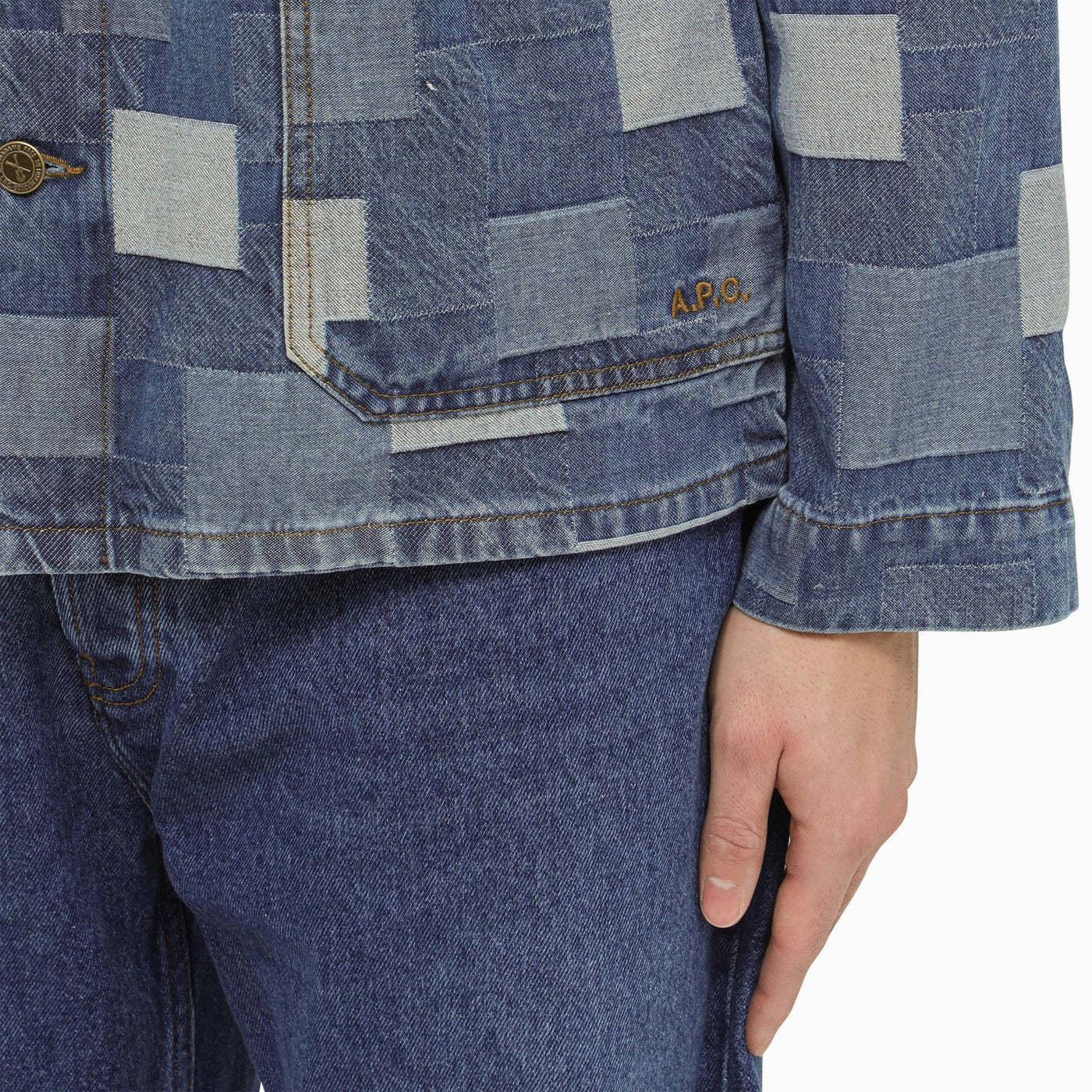 Apc Blue Kerlouan Denim Jacket In Blue