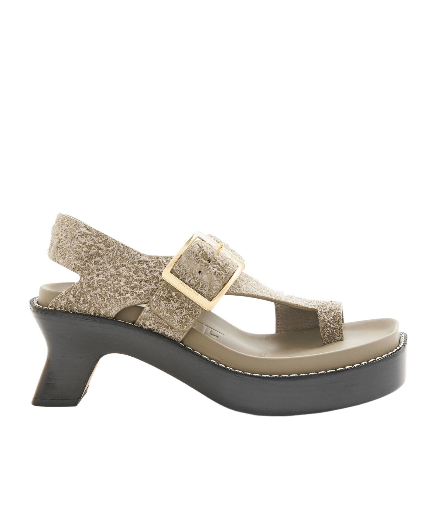 Loewe Khaki Open Toe Sandals In Green
