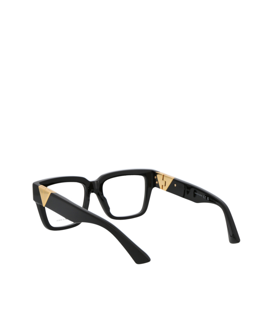 Bottega Veneta Logo-engraved Square-frame Glasses In Black