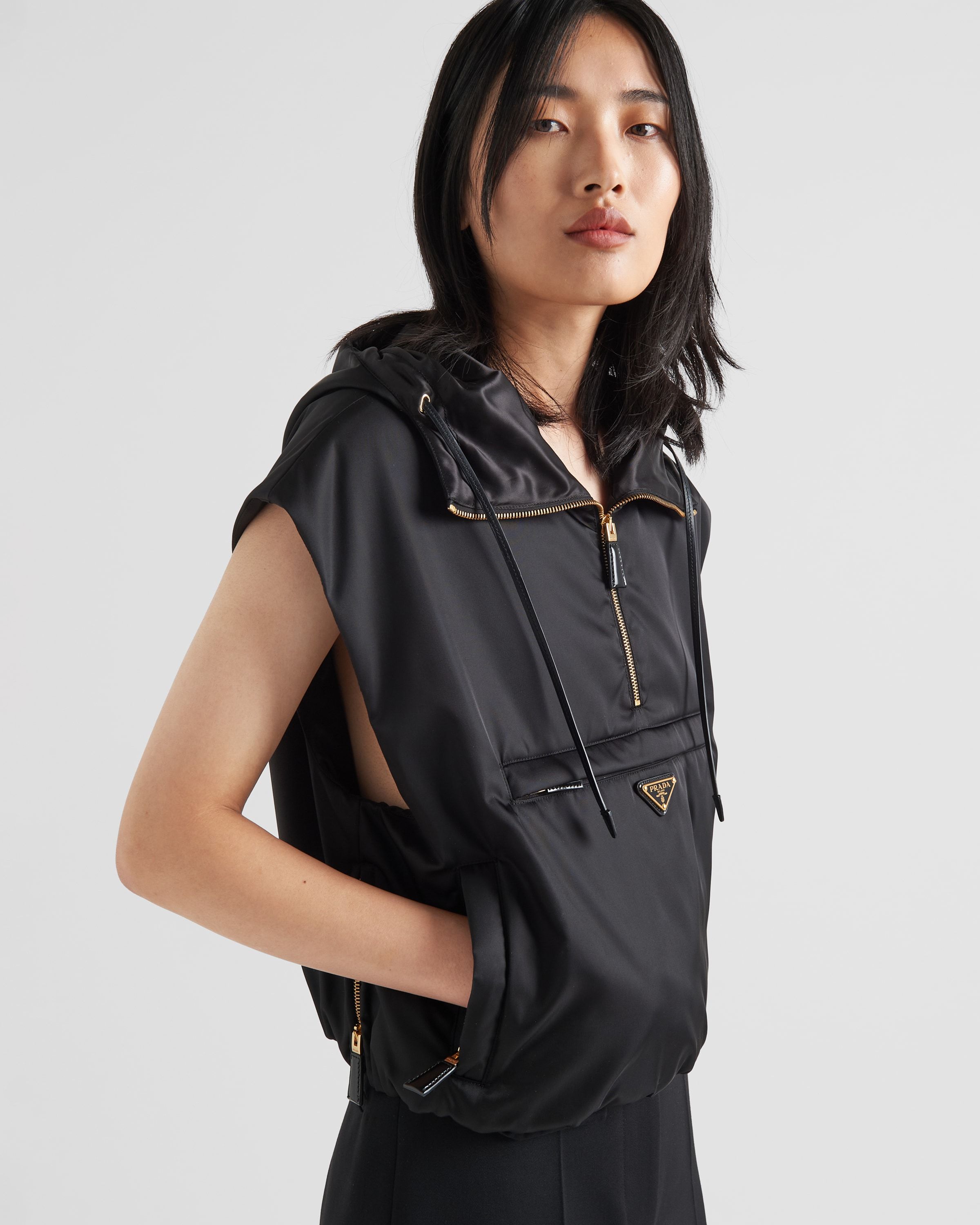 Prada Re-nylon Vest In Black