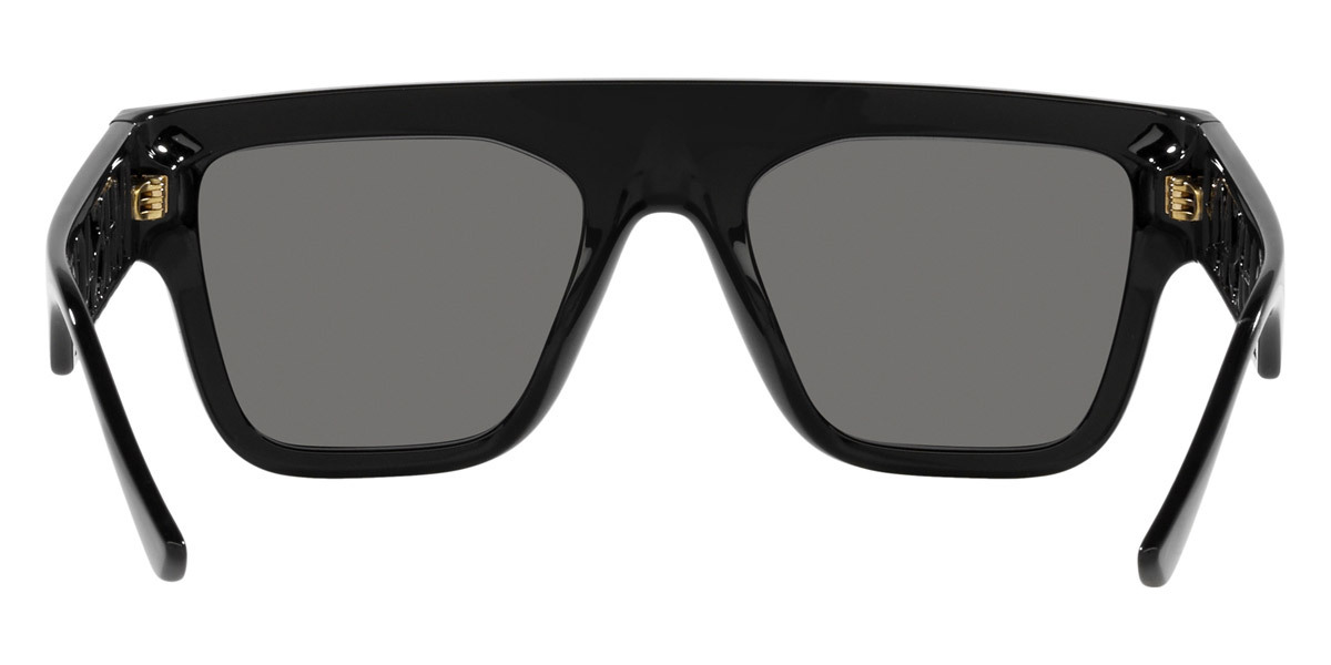 Versace Logo-embossed Square-frame Sunglasses In Gray