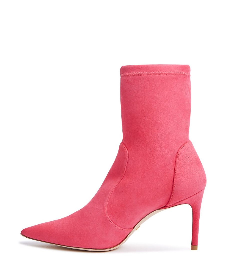 Stuart Weitzman Pointed-toe High-ankle Boots In Red