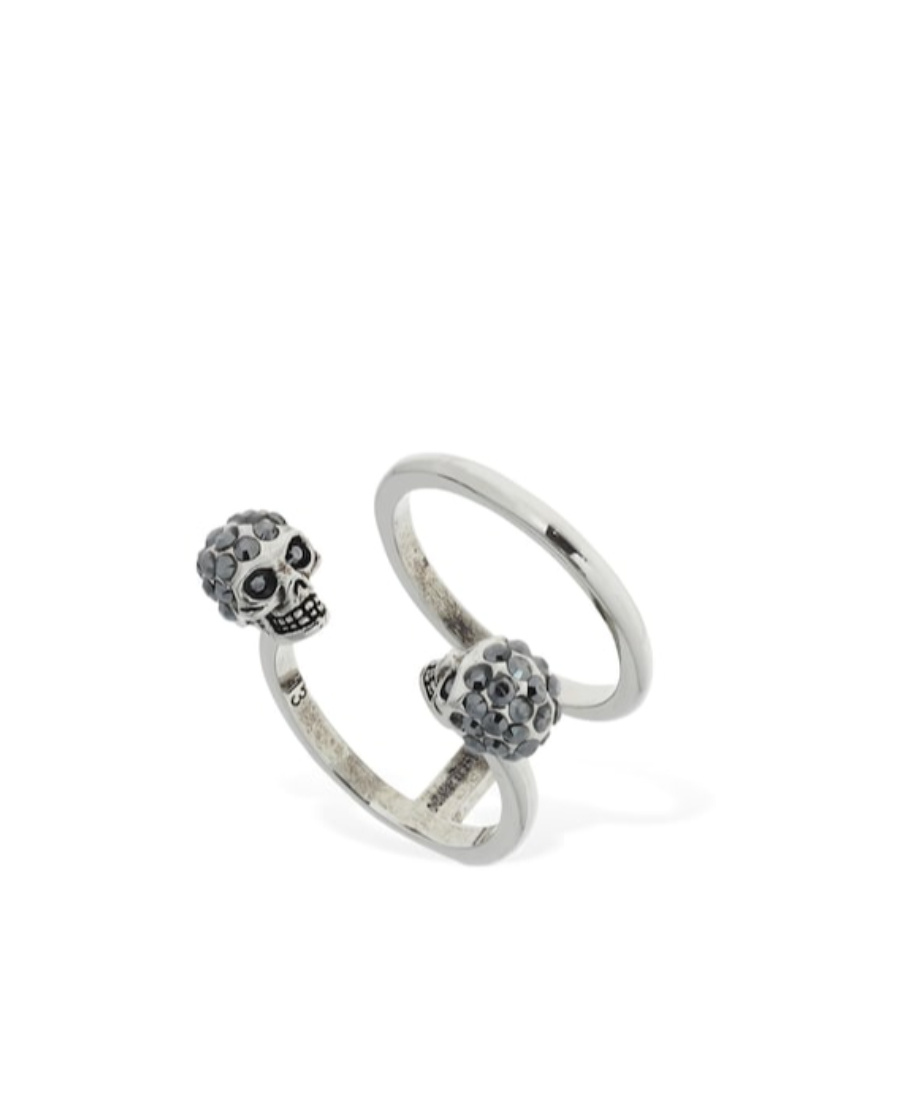 Alexander Mcqueen Double Skull Thin Ring